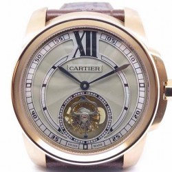 Cartier Calibre rose gold grey dial tourbillon