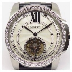 Replica Cartier Cal SS Diamond Black Strap Tourb Replica
