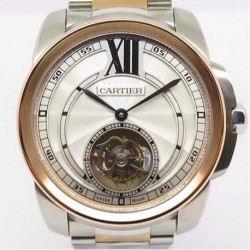 Cartier Calibre steel rose gold tourbillon