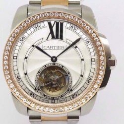 Cartier Calibre two-tone diamond tourbillon