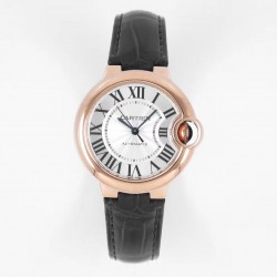 AF Ballon Bleu 33mm rose gold silver dial black strap NH05A