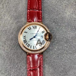 V6F Ballon Bleu 33mm rose gold diamond silver dial