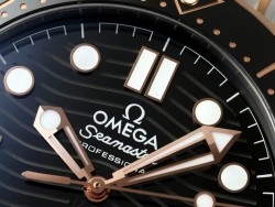 Function Direction Sign Replica Omega Seamaster Diver 300M SS/RG ORF Black Ceramic Black Dial ...